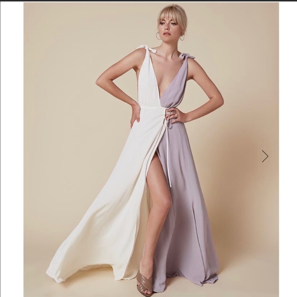 Reformation Romanica cream and waterlilly dress